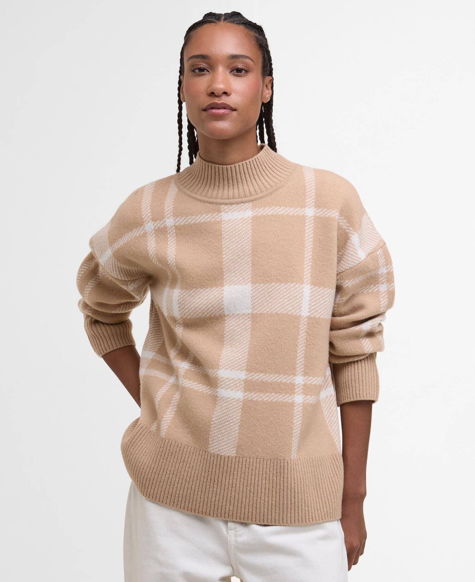Harriet Tartan High-Neck Jumper