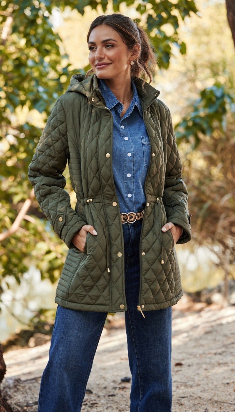 QUILTED WALKER WITH OUTER DRAWCORD