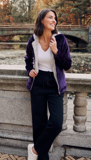 HOODED ZIP UP FLEECE JACKET