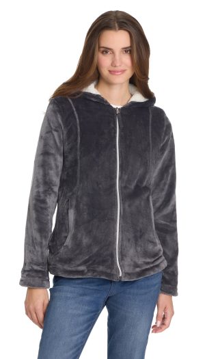 HOODED ZIP UP FLEECE JACKET