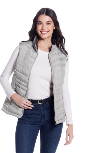 QUILTED PUFFER VEST WITH PLUSH LINING