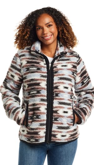 ZIPPER FRONT BONDED SHERPA FLEECE