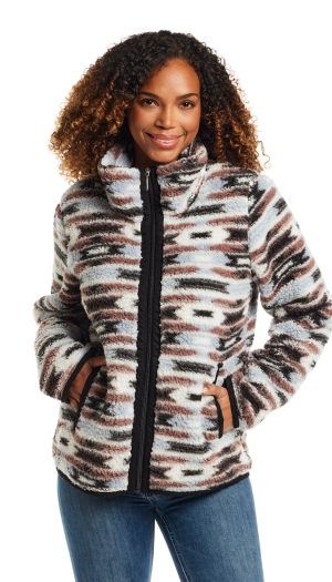 ZIPPER FRONT BONDED SHERPA FLEECE