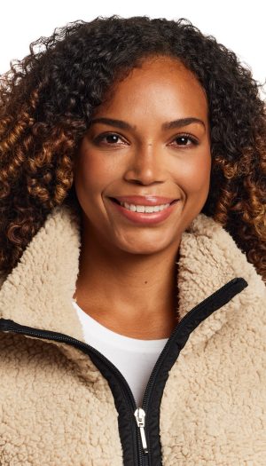 ZIPPER FRONT BONDED SHERPA FLEECE
