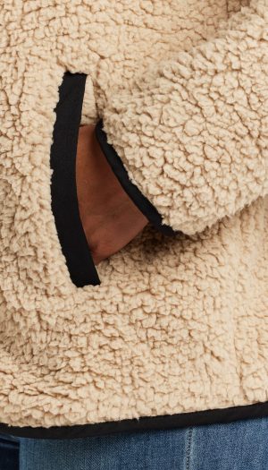 ZIPPER FRONT BONDED SHERPA FLEECE