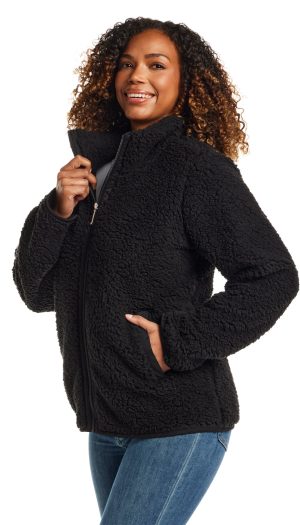 ZIPPER FRONT BONDED SHERPA FLEECE
