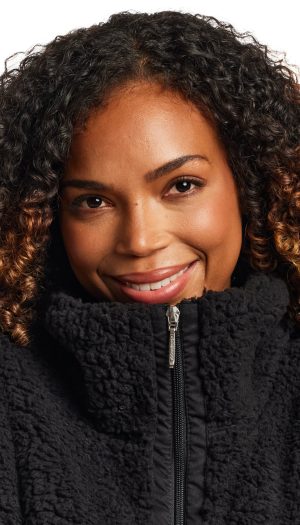 ZIPPER FRONT BONDED SHERPA FLEECE