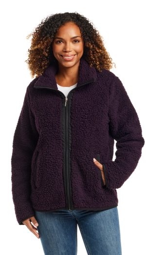ZIPPER FRONT BONDED SHERPA FLEECE