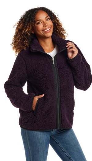 ZIPPER FRONT BONDED SHERPA FLEECE