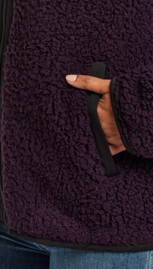 ZIPPER FRONT BONDED SHERPA FLEECE