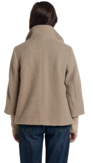 BOUCLE JACKET WITH KNIT SLEEVES