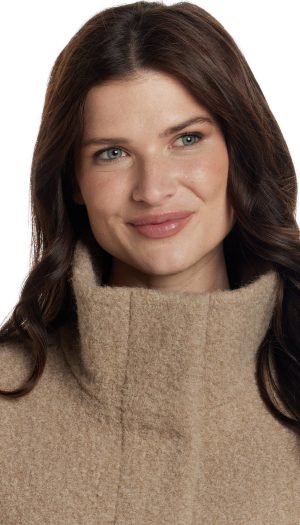 BOUCLE JACKET WITH KNIT SLEEVES