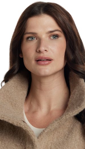 BOUCLE JACKET WITH KNIT SLEEVES