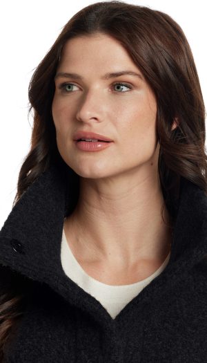 BOUCLE JACKET WITH KNIT SLEEVES