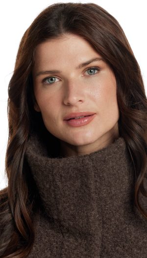 BOUCLE JACKET WITH KNIT SLEEVES