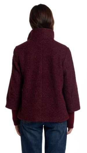 BOUCLE JACKET WITH KNIT SLEEVES