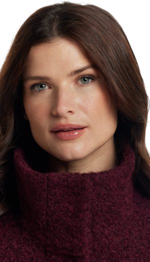 BOUCLE JACKET WITH KNIT SLEEVES