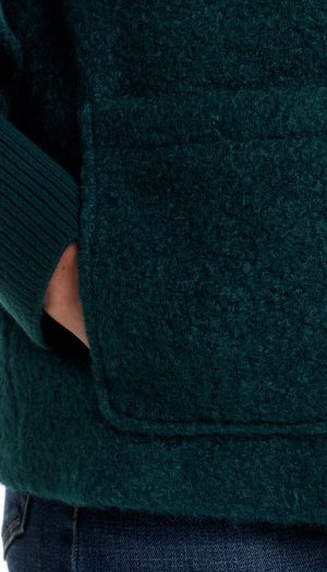 BOUCLE JACKET WITH KNIT SLEEVES