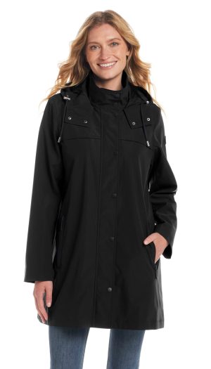 HOODED A-LINE RAIN JACKET
