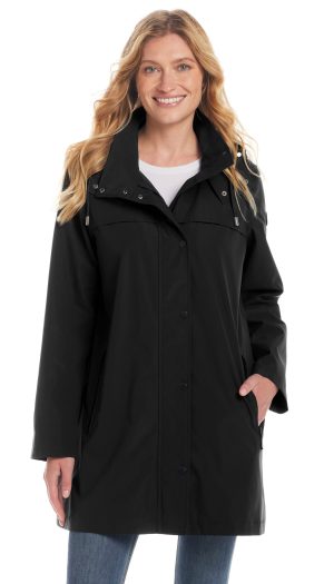 HOODED A-LINE RAIN JACKET