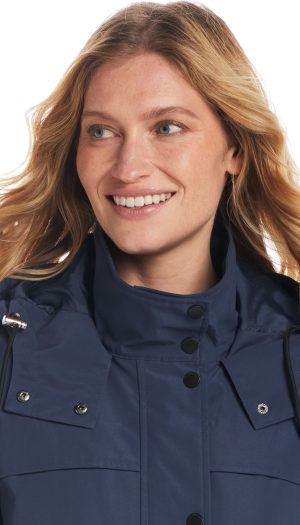 HOODED A-LINE RAIN JACKET