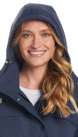 HOODED A-LINE RAIN JACKET