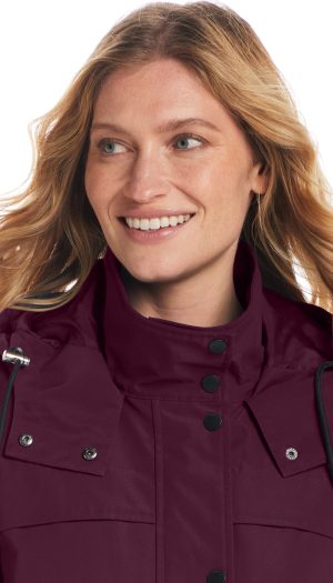 HOODED A-LINE RAIN JACKET