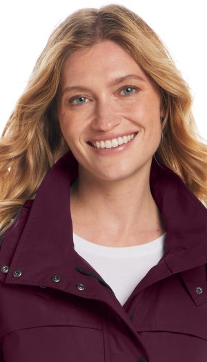 HOODED A-LINE RAIN JACKET