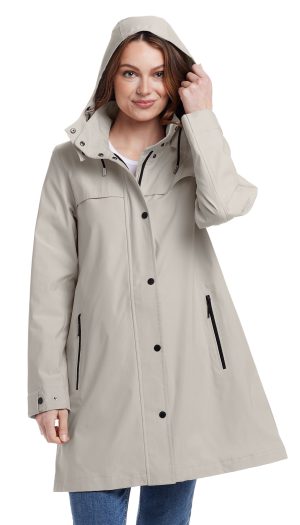 HOODED A-LINE RAIN JACKET
